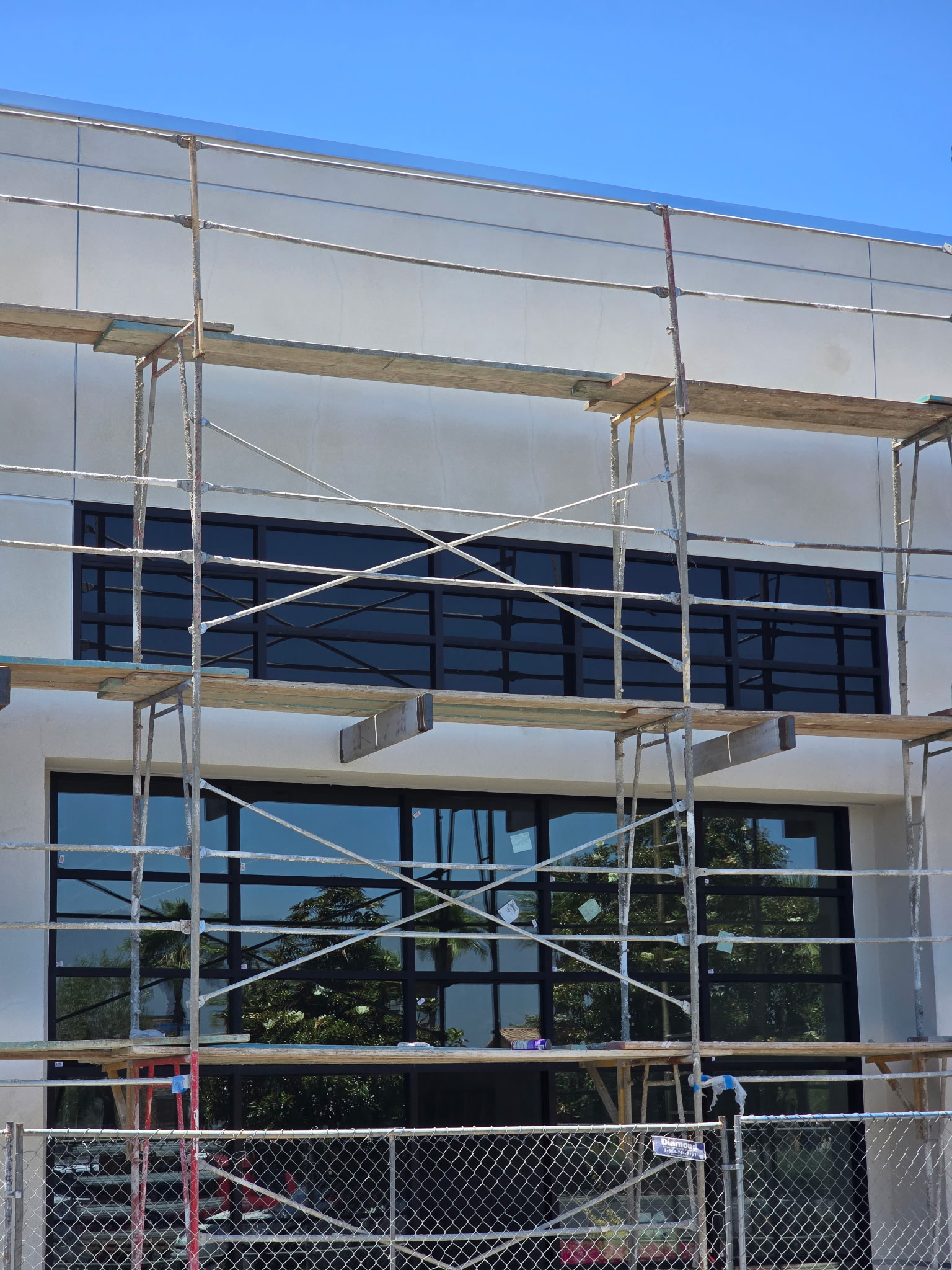 Multi-story commercial glazing after